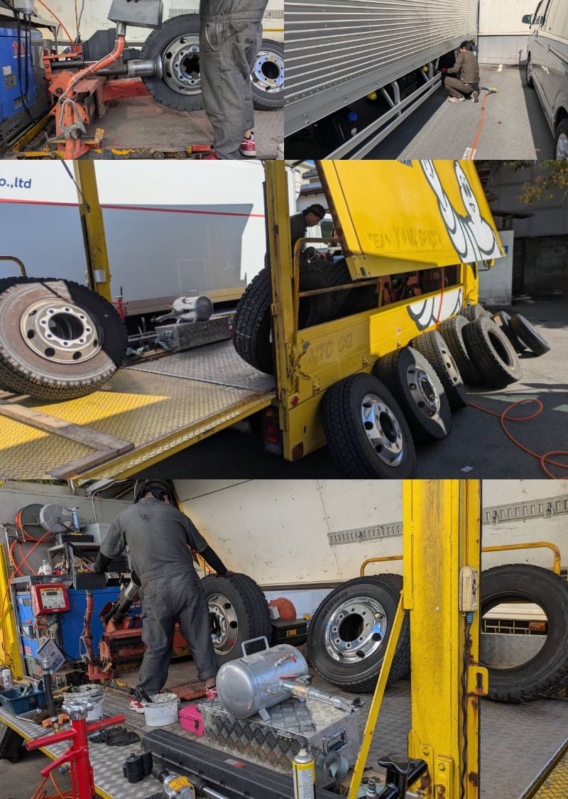 【スタッフ大募集!】 トラックタイヤの整備風景です!